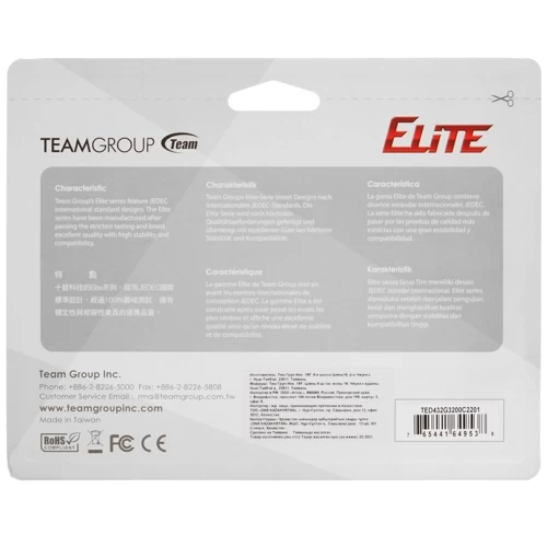 Оперативная память 32 Gb 3200 MHz Team Group ELITE (TED432G3200C2201)