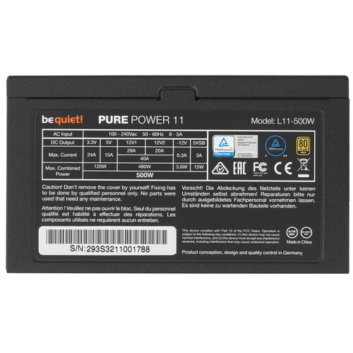 Блок питания Be Quiet! 500W PURE POWER 11 BN293