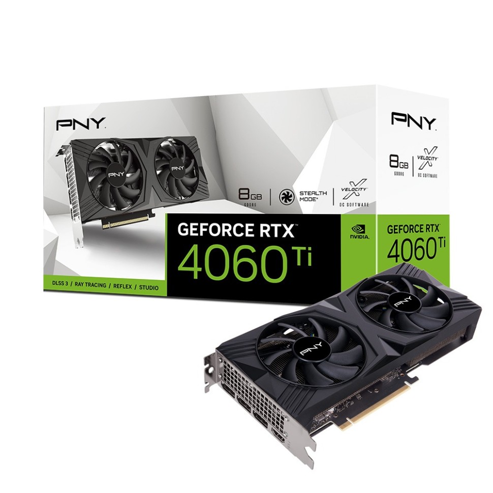 Видеокарта PNY (VCG4060T8DFXPB1) GeForce RTX 4060 Ti 8GB VERTO 2FAN DLSS 3