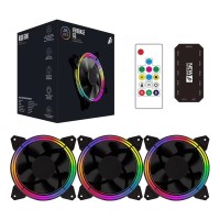 Вентиляторы для корпуса 1STPLAYER FIREBASE G3 (3шт.) 120mm, RGB, 5-pin, 1200rpm, 45.7cfm, 12V, 20dBA
