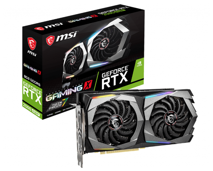 Видеокарта MSI (RTX 2060 SUPER GAMING X) GeForce RTX 2060 SUPER 1695MHz PCI-E 3.0 8192MB 14000MHz 256 bit HDMI HDCP GAMING X