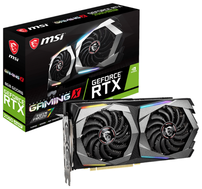 Видеокарта MSI (RTX 2060 SUPER GAMING X) GeForce RTX 2060 SUPER 1695MHz PCI-E 3.0 8192MB 14000MHz 256 bit HDMI HDCP GAMING X