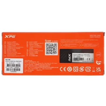 Оперативная память 8 Gb 4133 MHz ADATA XPG SPECTRIX D45G RGB (AX4U41338G19J-CBKD45G)