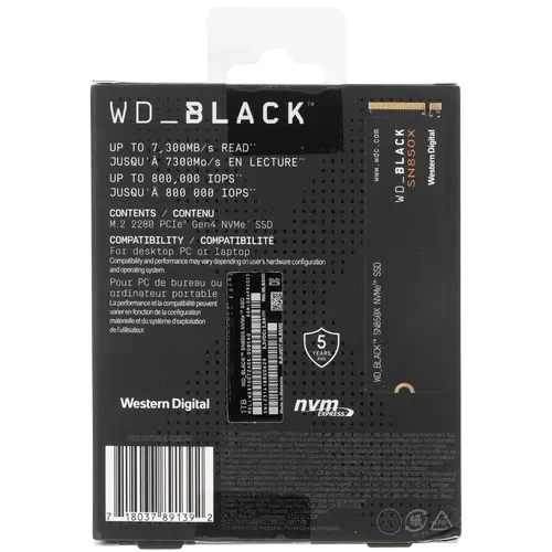 Твердотельный накопитель Western Digital 1000 Gb Black (WDS100T2X0E)
