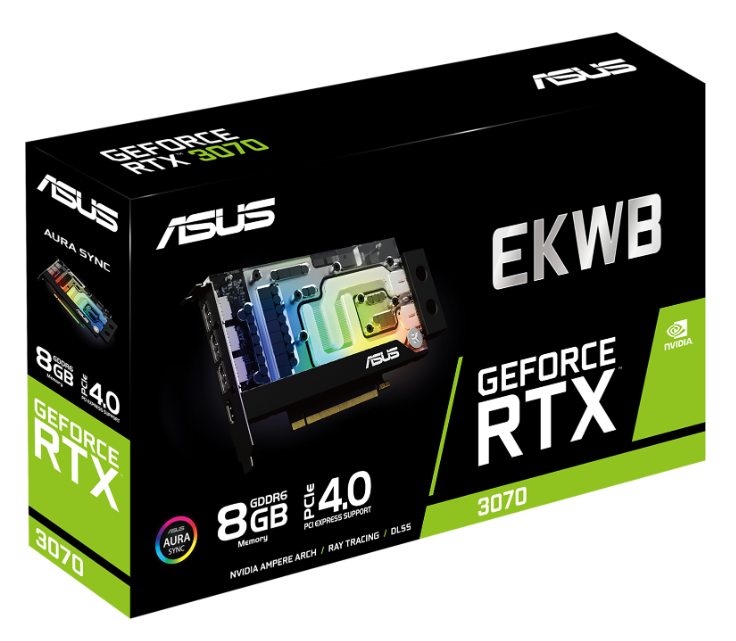 Видеокарта ASUS (RTX3070-8G-EK) GeForce RTX 3070 8GB EKWB