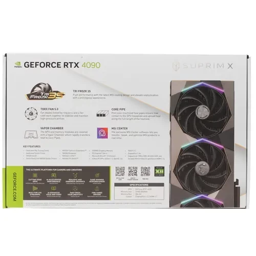 Видеокарта MSI (RTX 4090 SUPRIM 24G) GeForce RTX 4090 24Gb SUPRIM
