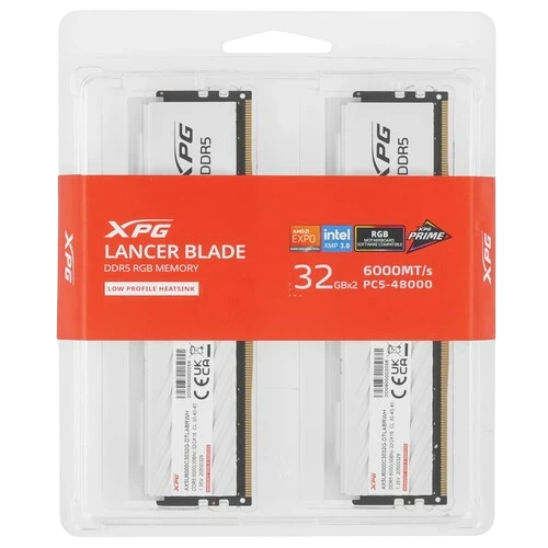 Оперативная память 64 Gb 6000 MHz ADATA XPG LANCER Blade White RGB (AX5U6000C3032G-DTLABRWH)