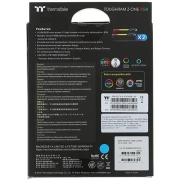 Оперативная память 16 Gb 3200 MHz Thermaltake TOUGHRAM Z-ONE RGB (R019D408GX2-3200C16A)