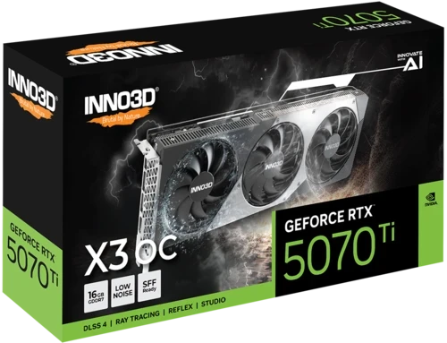 Видеокарта INNO3D (N507T3-16D7X-176068W) GeForce RTX 5070 Ti 16GB ХЗ ОС WHITE