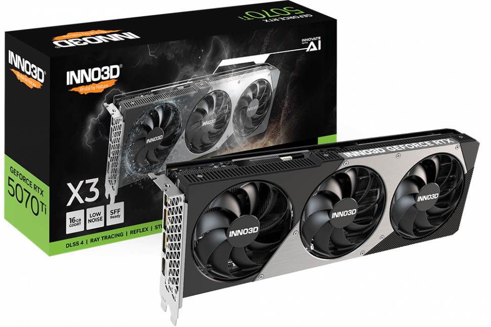 Видеокарта INNO3D (N507T3-16D7X-176068W) GeForce RTX 5070 Ti 16GB ХЗ ОС WHITE