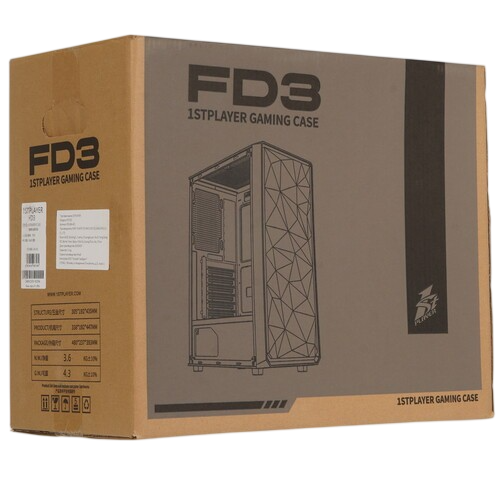 Компьютерный корпус 1STPLAYER FD3 FRGB Black (FD3-BK-4F1)