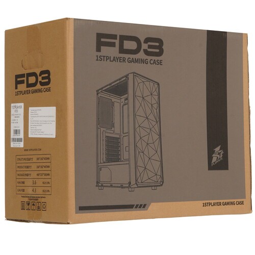 Компьютерный корпус 1STPLAYER FD3 Black (FD3-BK-4F1)