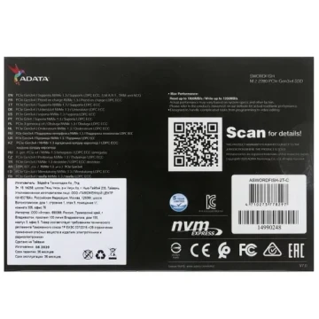 Твердотельный накопитель ADATA 2000 Gb SWORDFISH ASWORDFISH-2T-C