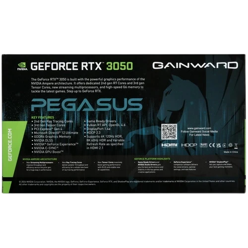 Видеокарта GAINWARD (NE63050S18JE-1070E) GeForce RTX 3050 6GB PEGASUS OC