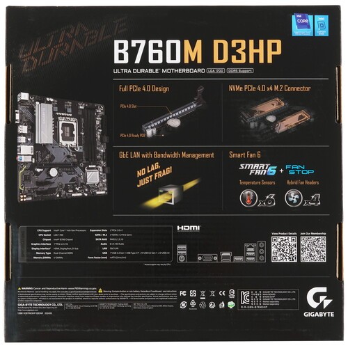 Материнская плата Gigabyte B760M D3HP