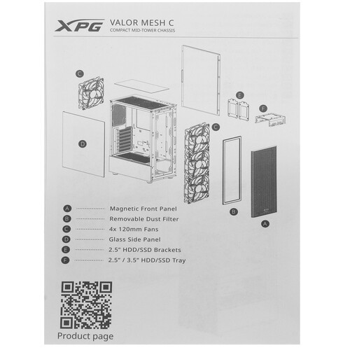 Компьютерный корпус ADATA XPG VALOR White (VALORMESHC4VA-WHCWW)