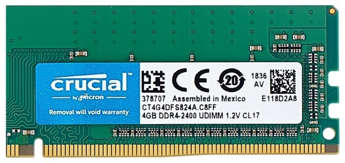 Оперативная память 4 Gb 2400 MHz CRUCIAL (CT4G4DFS824A)