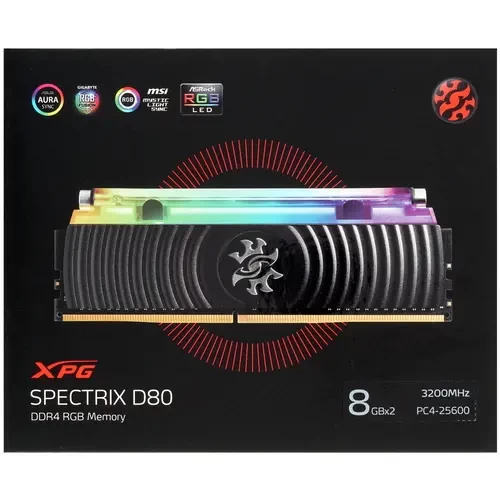 Оперативная память 16 Gb 3200 MHz ADATA GAMMIX D80 Black (AX4U320038G16A-DB80)