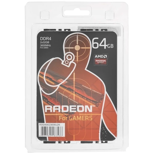 Оперативная память 64 Gb 3600 MHz AMD R9 GAMERS SERIES Black (R9S464G3606U2K)