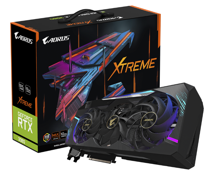 Видеокарта GIGABYTE (GV-N3080AORUS X-10GD) GeForce AORUS GeForce RTX 3080 12GB XTREME