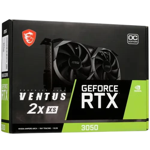 Видеокарта MSI (RTX 3050 VENTUS 2X XS 8G) GeForce RTX 3050 8GB VENTUS 2X XS 8G
