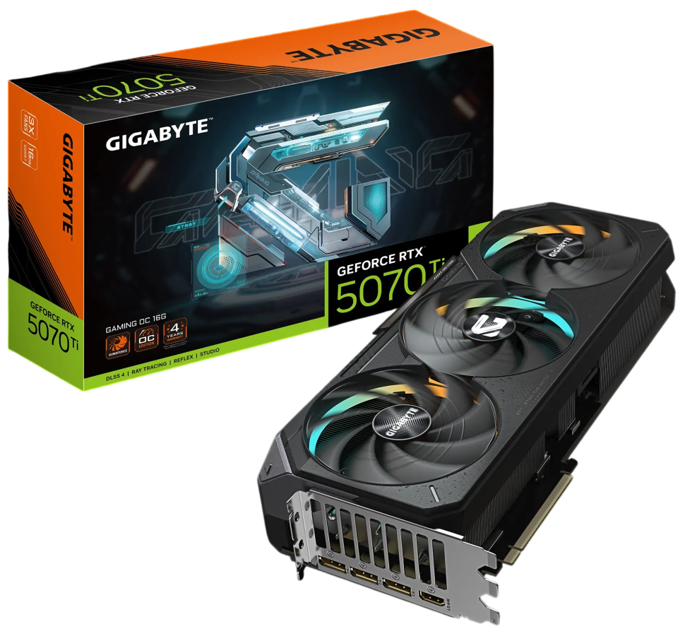 Видеокарта Gigabyte (GV-N507TGAMING OC-16GD) GeForce RTX 5070 Ti 16GB GAMING OC