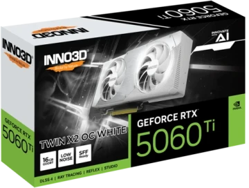 Видеокарта INNO3D (N506T2-16D7X-191073W) GeForce RTX 5060 Ti 16GB TWIN X2 WHITE ОС