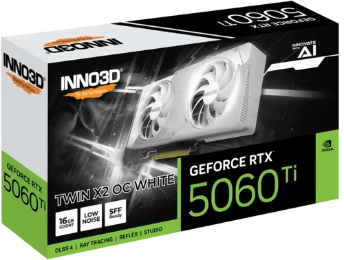 Видеокарта INNO3D (N506T2-16D7X-191073W) GeForce RTX 5060 Ti 16GB TWIN X2 WHITE ОС