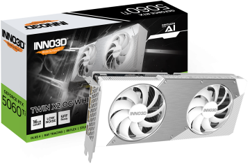 Видеокарта INNO3D (N506T2-16D7X-191073W) GeForce RTX 5060 Ti 16GB TWIN X2 WHITE ОС