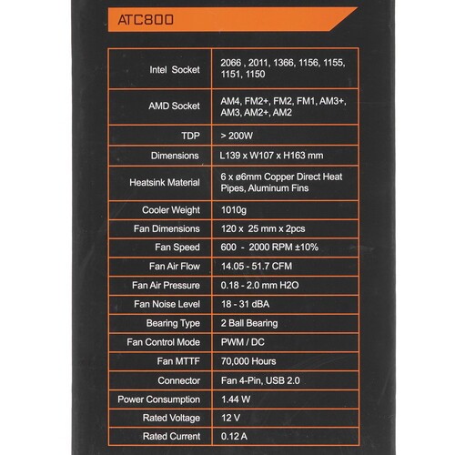 Кулер для процессора Gigabyte ATC800 GP-ATC800