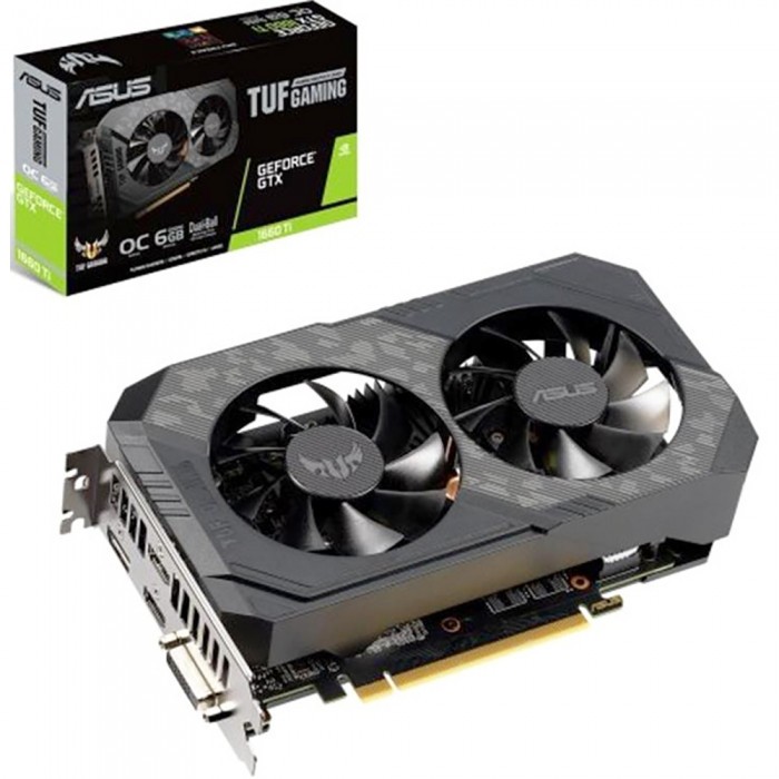 Видеокарта ASUS (TUF-GTX1660-O6G-GAMING) TUF GeForce GTX 1660 1500MHz PCI-E 3.0 6144MB 8002MHz 192 bit DVI HDMI DisplayPort HDCP Gaming OC