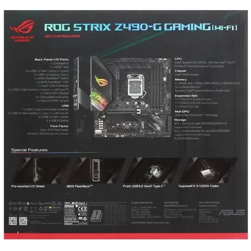 Материнская плата ASUS ROG STRIX Z490-G GAMING (WI-FI)
