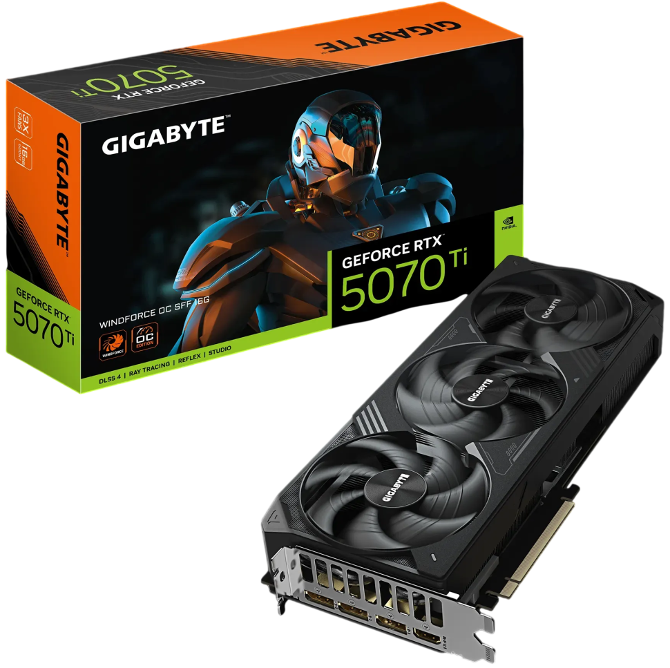 Видеокарта Gigabyte (GV-N507TWF3OC-16GD) GeForce RTX 5070 Ti 16GB WINDFORCE SFF OC