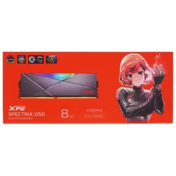 Оперативная память 8 Gb 3200 MHz ADATA XPG SPECTRIX D50 RGB Grey (AX4U32008G16A-ST50)