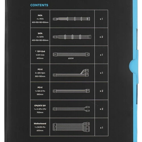 Блок питания Lian Li 850W SX0850P Black (G9P.SX0850P.B000.RU) 16 Pin (PCIe 5.1 Connector Cable Details)
