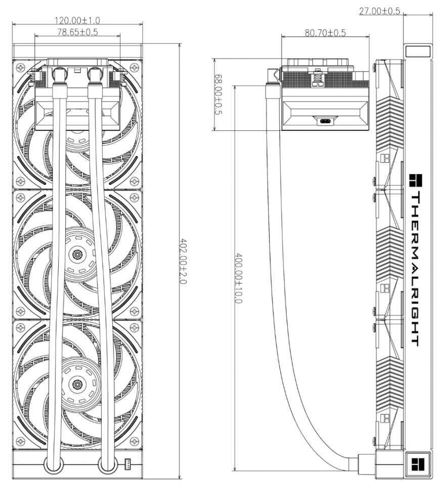 Система жидкостного охлаждения для процессора Thermalright Hyper Vision 360 UB ARGB White (TRHV360UBAW)