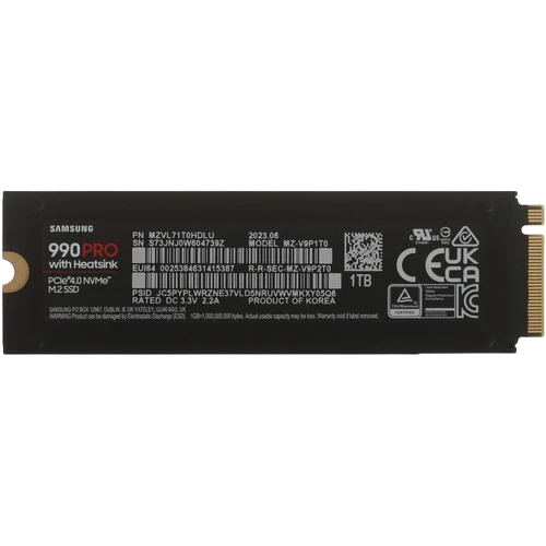 Твердотельный накопитель Samsung 1000 Gb 990 PRO (MZ-V9P1T0CW)