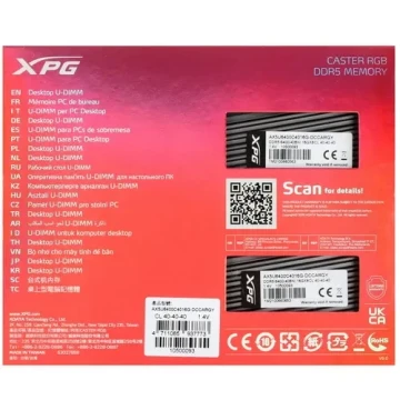 Оперативная память 32 Gb 6400 MHz ADATA XPG CASTER RGB (AX5U6400C4016G-DCCARGY)
