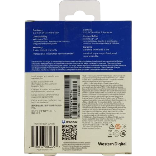 Твердотельный накопитель Western Digital 1000 Gb Blue (WDS100T3B0A)