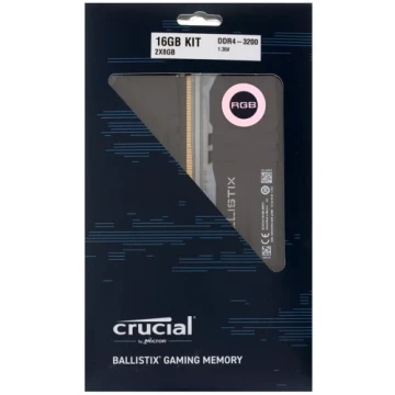 Оперативная память 16 Gb 3200 MHz CRUCIAL BALLISTIX Black RGB (BL2K8G32C16U4BL)