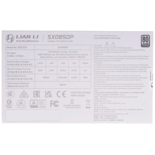 Блок питания Lian Li 850W SX0850P White (G9P.SX0850P.W000.RU) 16 Pin (PCIe 5.1 Connector Cable Details)