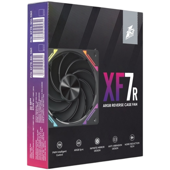 Вентилятор для корпуса 1STPLAYER XF7R Reverse ARGB Black (XF7R-BK-1IN1)