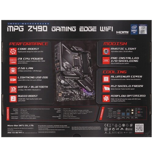 Материнская плата MSI MPG Z490 GAMING EDGE WIFI