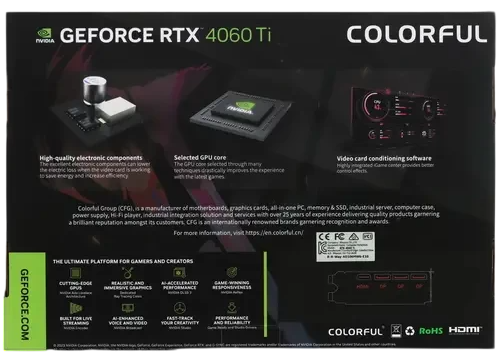 Видеокарта Colorful (RTX 4060 Ti NB DUO 8GB-V) GeForce RTX 4060 Ti 8GB NB DUO 8GB-V