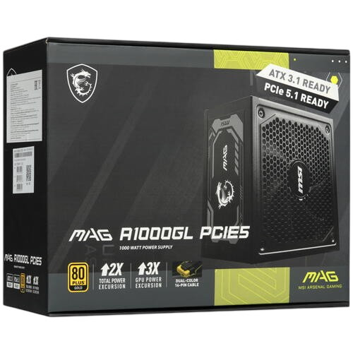 Блок питания MSI 1000W MAG A1000GL PCIE5 (306-7ZP9B11-CE0) 16 Pin (PCIe 5.0 Connector Cable Details)