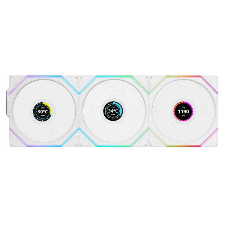 Комплект вентиляторов для корпуса Lian Li UNI FAN TL WIRELESS LCD 120 12TLLCD1W3W ARGB White (G99.12TLLCD1W3W.R0)