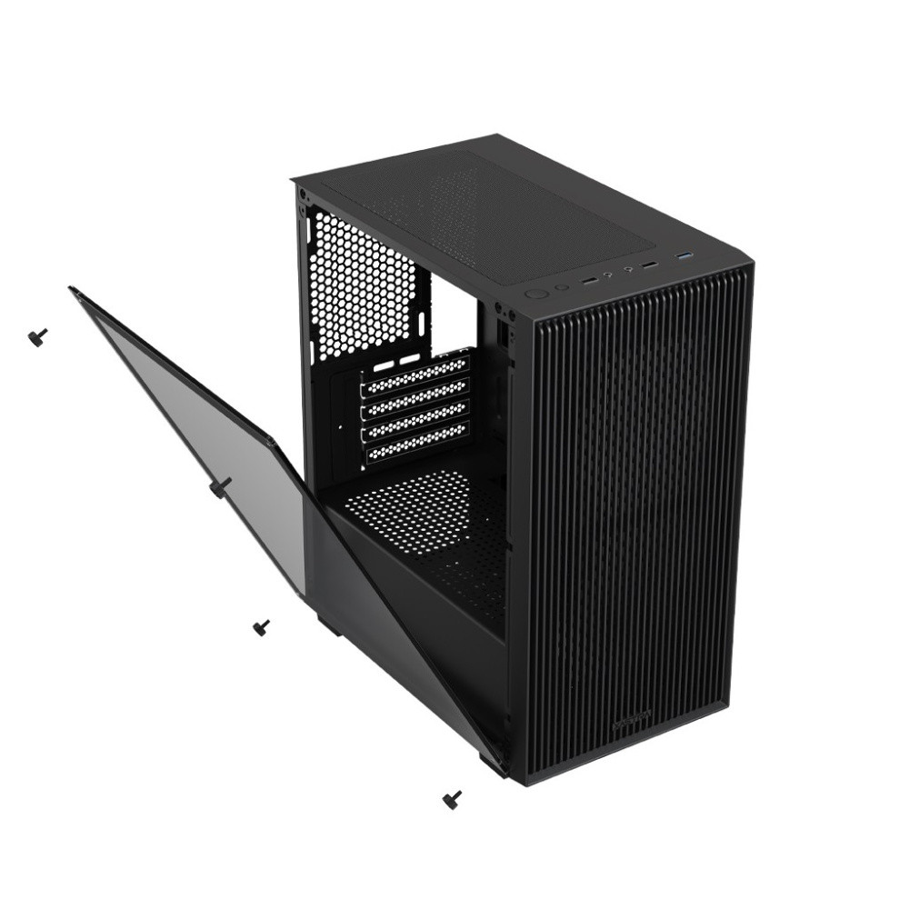 Компьютерный корпус XASTRA A307M 3BK TG Black (A307M-3FC12BK)
