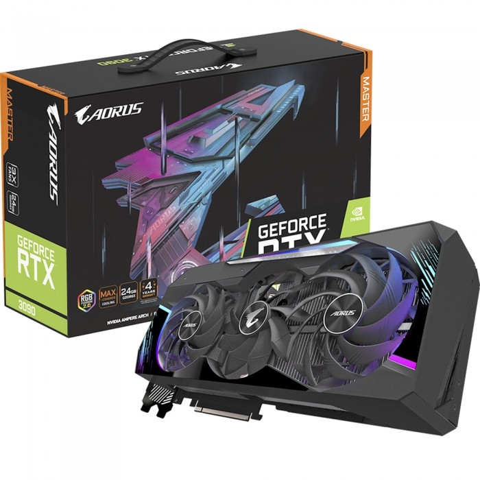 Видеокарта GIGABYTE (GV-N3090AORUS M-24GD) GeForce RTX 3090 24Gb AORUS MASTER
