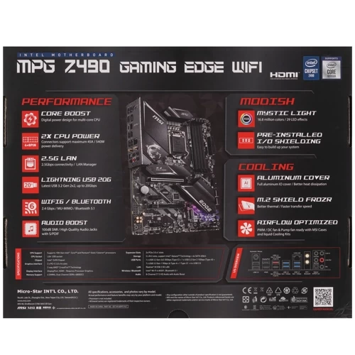Материнская плата MSI MPG Z490M GAMING EDGE WIFI