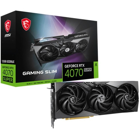 Видеокарта MSI (RTX 4070 SUPER 12G GAMING SLIM) GeForce RTX 4070 SUPER 12GB GAMING SLIM
